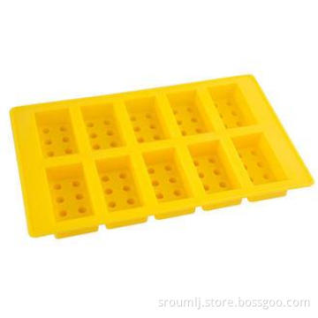 Silicone 10 Cavity Ice Cube Trays , Lego Building Bricks Ca